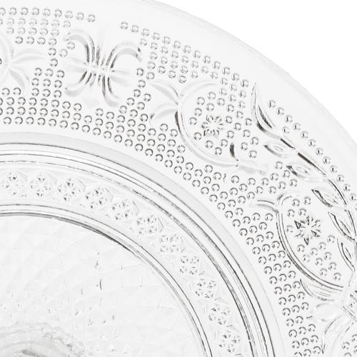 Artikel Glasteller auf Fuß Flache Glasschale mit Muster Klar Ø15cm - Elegantes Design für stilvolle Präsentation