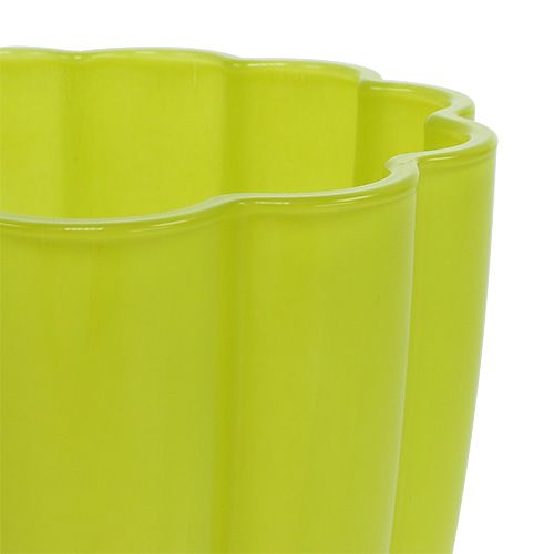 Glasvase „Bloom“ Limette Ø14cm H17cm