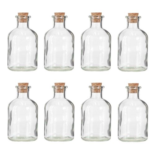 Artikel Glasvase Flaschen Deko Vase mit Korken H10,5cm 8 Stück Vintage-Design