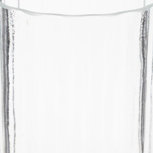 Artikel Glasvase mit Streifenstruktur transparent zylindrisch 19cm