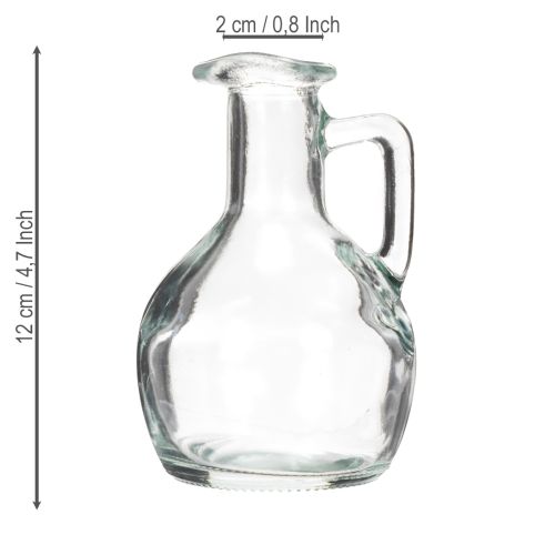 Artikel Set Mini Glaskaraffe mit Henkel 12cm – Transparente Tischdeko und Vase (6er-Set)