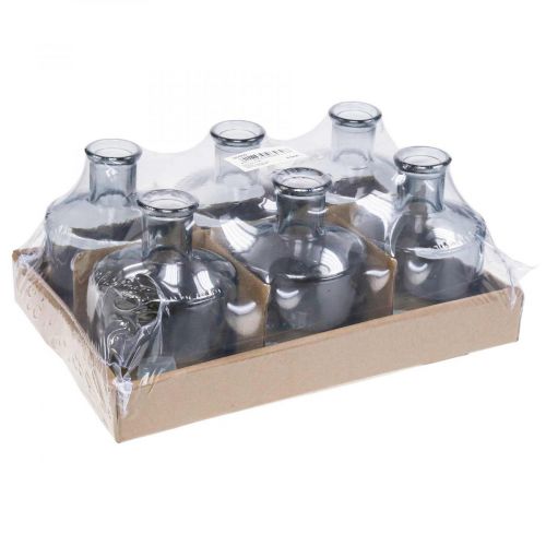 Floristik21 Glasvase Apothekerflaschen Deko Glas Dekovase Getönt Ø7cm 6St