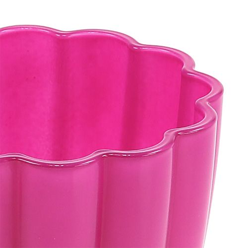 Glasvase „Bloom“ Pink Ø14cm H17cm