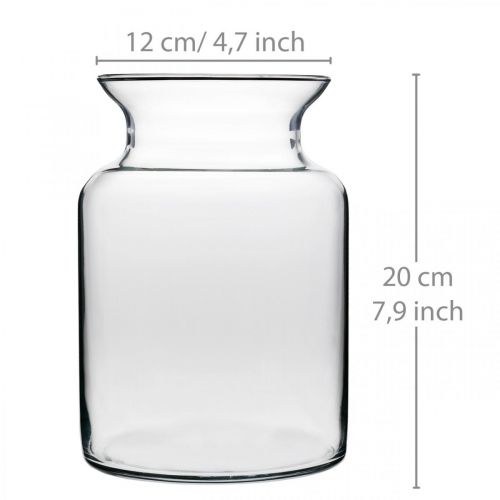 Artikel Glas Blumenvase breit klar Ø12cm H20cm