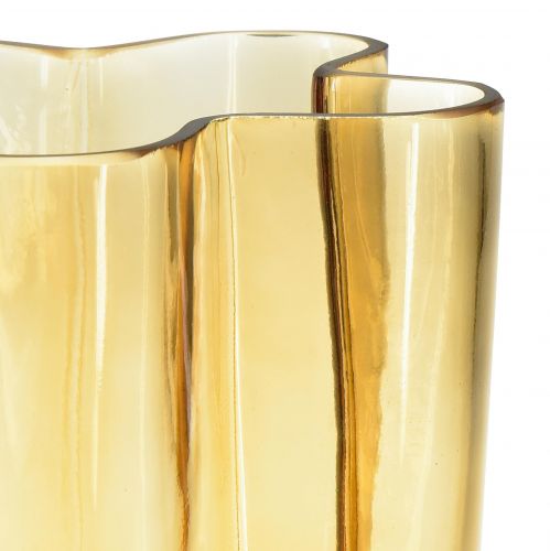 Floristik21 Glasvase Braun Vase Glas Hellbraun Blüte Ø15cm H20cm