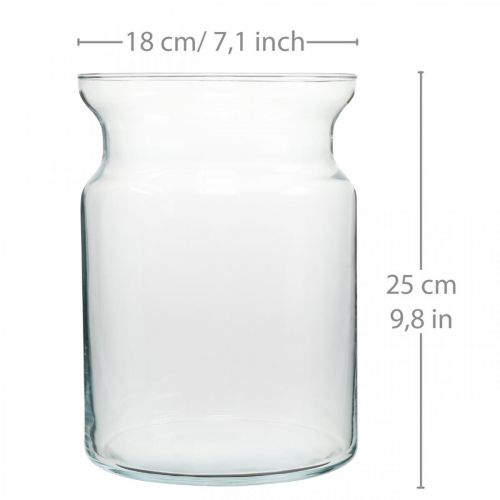 Glasvase klar Deko Vase Glas Windlicht Blumenvase Ø18cm H25cm