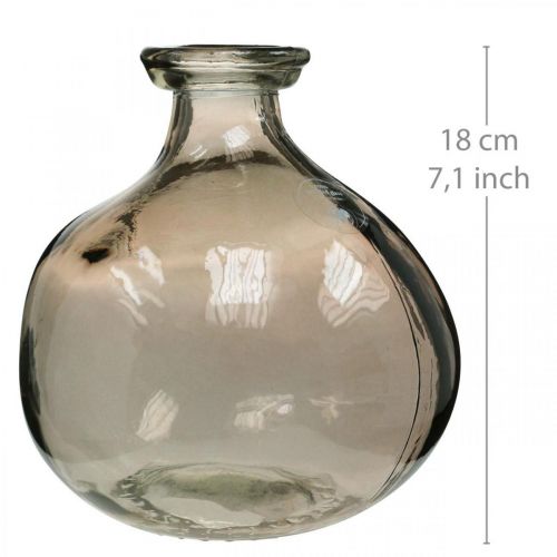 Floristik21 Glasvase rund Braun Glasdeko Vase rustikal Ø16,5cm H18cm