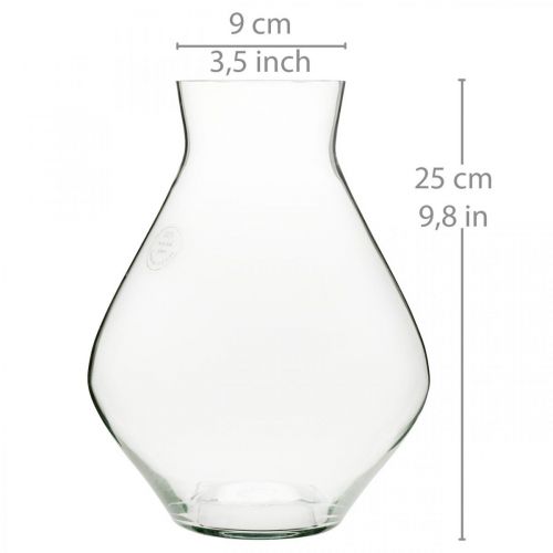 Artikel Blumenvase Glas bauchig Glasvase klar Deko Vase Ø20cm H25cm