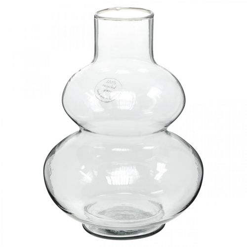 Floristik21 Glasvase rund Blumenvase Dekovase Glas Klar Ø16cm H23cm