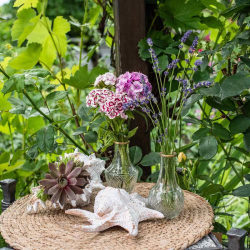 Floristik21 Glasvase Kristall-Optik, Blumenvase mit Goldrand Ø6,5cm H11,5cm