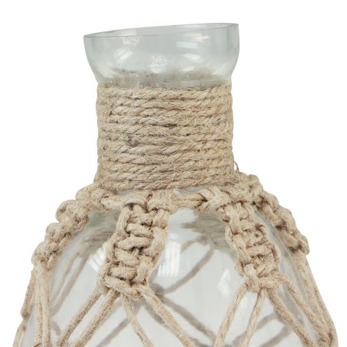 Artikel Glasvase Makramee Jute Natur Sommer Maritim Ø11cm H19,5cm