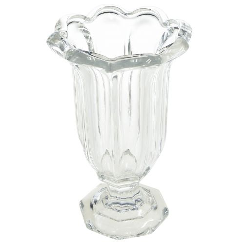 Floristik21 Glasvase Vase mit Fuß Glas Blumenvase Ø13,5cm H22cm