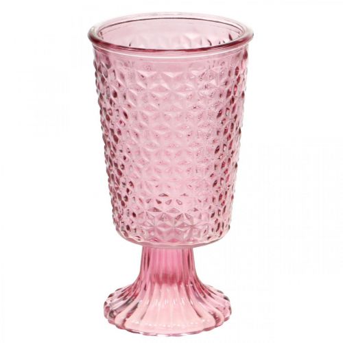 Floristik21 Kerzenbecher, Pokalglas, Windlicht, Glasdeko Ø10cm H18,5cm
