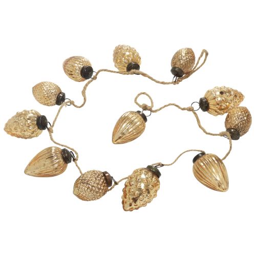 Floristik21 Glaszapfen Girlande Hängedeko Weihnachten Gold 120cm
