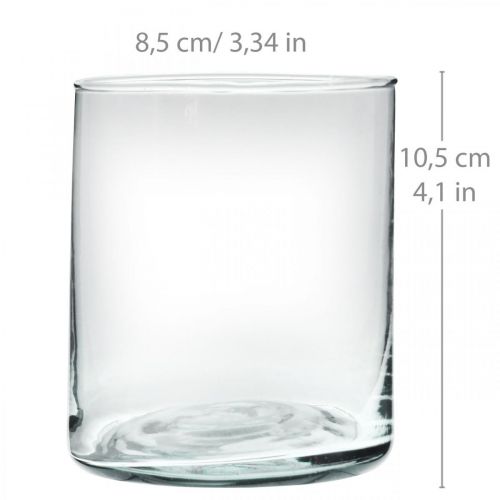 Floristik21 Glasvase rund, Glaszylinder Klar Ø9cm H10,5cm
