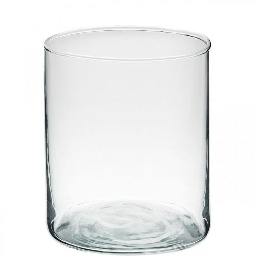 Floristik21 Glasvase rund, Glaszylinder Klar Ø9cm H10,5cm