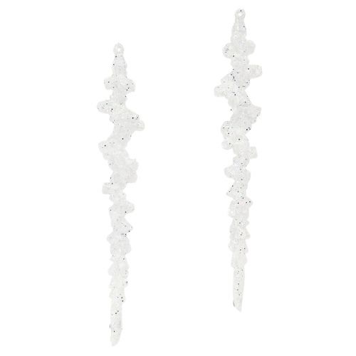 Floristik21 Glitzer Eiszapfen Hängedeko Winter Weihnachten Kunststoff 24cm 8 Stück