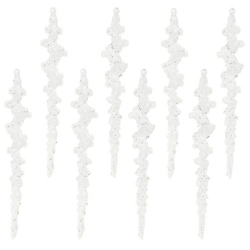 Artikel Glitzer Eiszapfen Hängedeko Winter Weihnachten Kunststoff 24cm 8 Stück