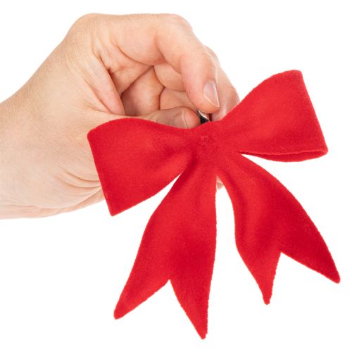 Dekoschleifen Rot 11cm mit Clip 4 Stück Textil für Weihnachtsdekoration | Floristik21.de