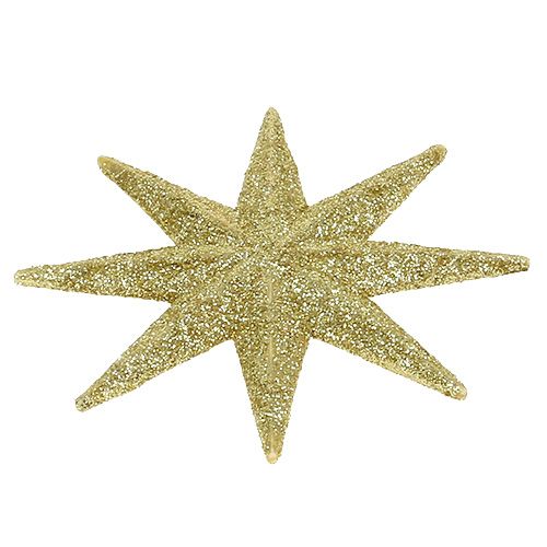 Floristik21 Glitterstern Gold Ø10cm 12St