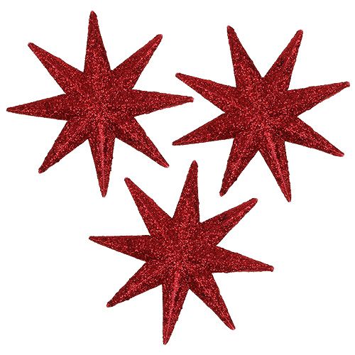 Floristik21 Glitterstern Rot Ø5cm 20St