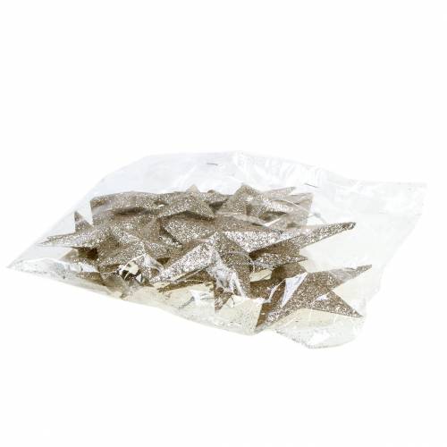 Artikel Glitterstern Champagner 9,5/5cm 18 St