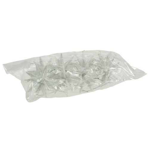 Floristik21 Glitzersterne weiß 7,5cm 8St