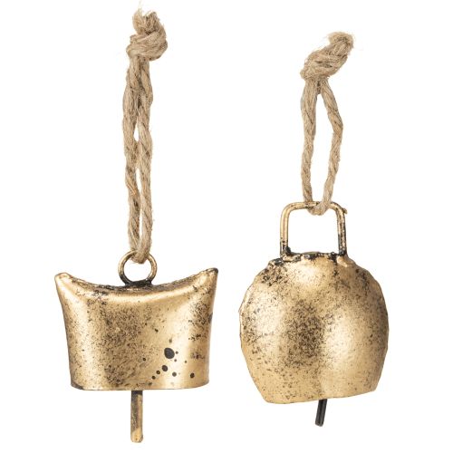Goldene Metallglocken 5 cm – Weihnachtlicher Christbaumschmuck im Vintage-Stil (8 Stück)