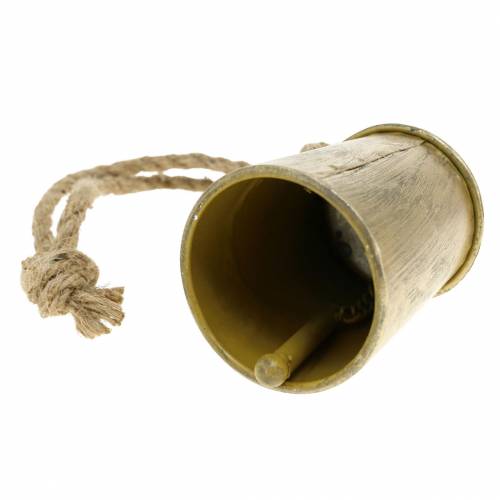 Floristik21 Kuhglocke zum Hängen Messingfarben Metall  Ø7cm H12,5cm