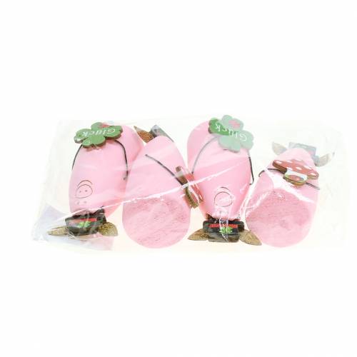 Floristik21 Glücksschwein Glücksbringer Silvester-Deko 9,5cm 4St