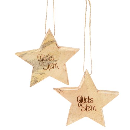 Artikel Glücksstern Deko Holz Sterne Natur zum Hängen 8cm 8St - Perfekte Geschenkidee