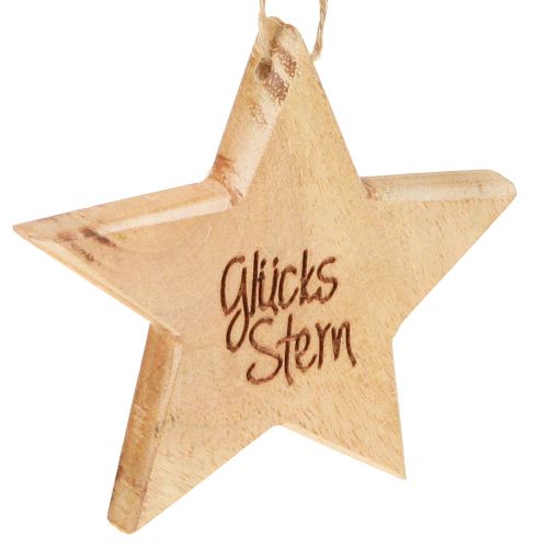 Artikel Glücksstern Deko Holz Sterne Natur zum Hängen 8cm 8St - Perfekte Geschenkidee
