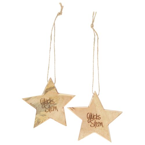 Artikel Glücksstern Deko Holz Sterne Natur zum Hängen 8cm 8St - Perfekte Geschenkidee