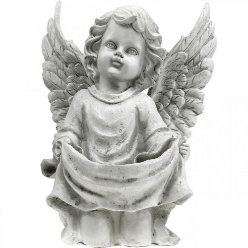 Floristik21 Grabengel Engel Figur Vogelbad Grabschmuck H26cm