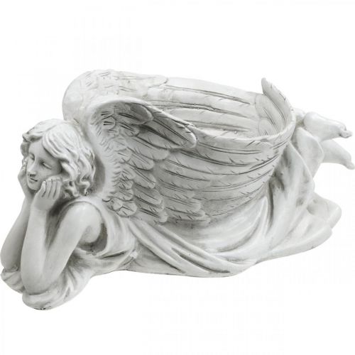 Artikel Grabengel mit Pflanzschale Vogelbad Engel liegend 39×18×18cm