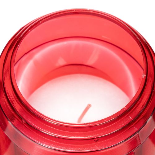 Grabkerze Rot Deckel Schwarz Gedenkkerze 4 Tage H22,5cm | Floristik21.de