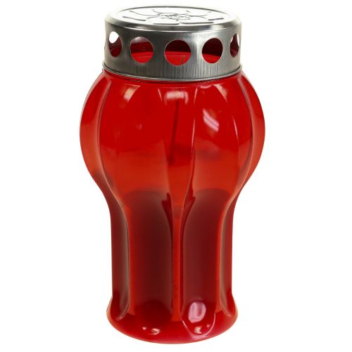 Floristik21 Grabkerzen Rot Trauerlichter Gedenklichter Ø10cm H18cm 4 St