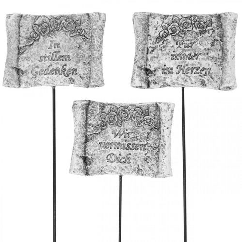 Floristik21 Grabschmuck Stecker, Dekostecker mit Spruch L16,5cm 6 St