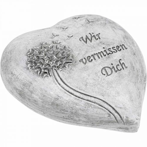 Floristik21 Grabschmuck Herz mit Spruch „Wir vermissen Dich“ 12cm 4St