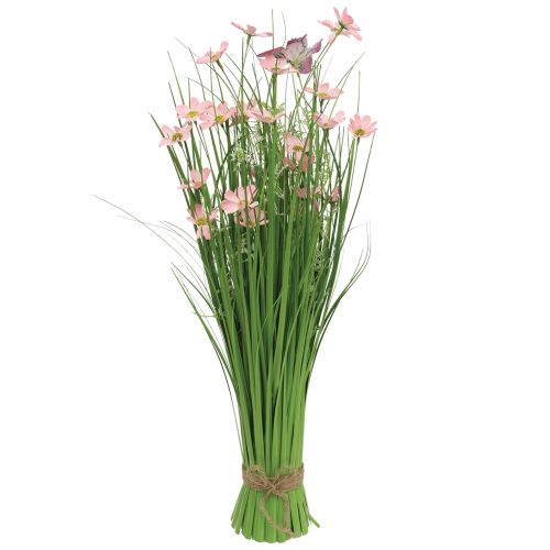 Floristik21 Grasbund mit Blüten und Schmetterlingen Rosa 70cm
