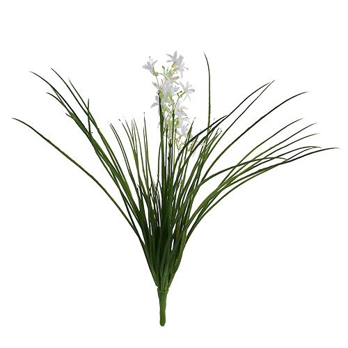 Grasbusch mit Blüten Grün, Weiß 3St