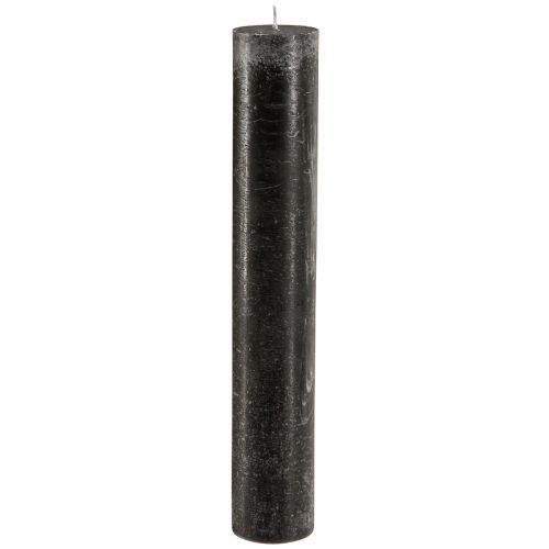 Artikel Elegante Schwarze Stabkerzen 50x300mm, 4er Set - Dekorative Rustic-Kerzen für stilvolle Akzente