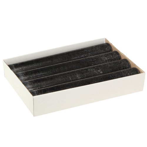 Artikel Elegante Schwarze Stabkerzen 50x300mm, 4er Set - Dekorative Rustic-Kerzen für stilvolle Akzente