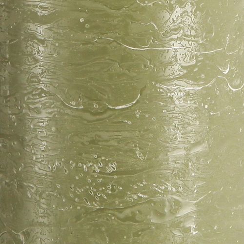 Artikel Stumpenkerzen Olivgrün 85x200mm 2er-Set - Lange Brenndauer, Natürliches Ambiente