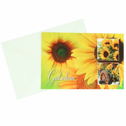 Floristik21 Gutschein Sonnenblume mit Umschlag 5St