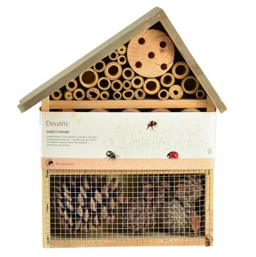 Floristik21 Insektenhotel Insektenhaus Hellbraun 25cmx8,5cmx32cm