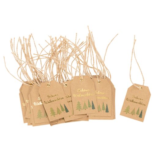 Geschenkanhänger Papier Naturbraun Schöne Weihnachten 8cm 36 Stück | Floristik21.de