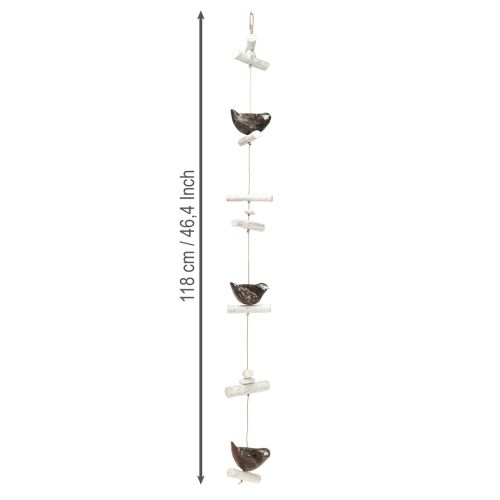 Artikel Sommer Holz Vogel Hängedeko Natur Weiß Braun 118cm