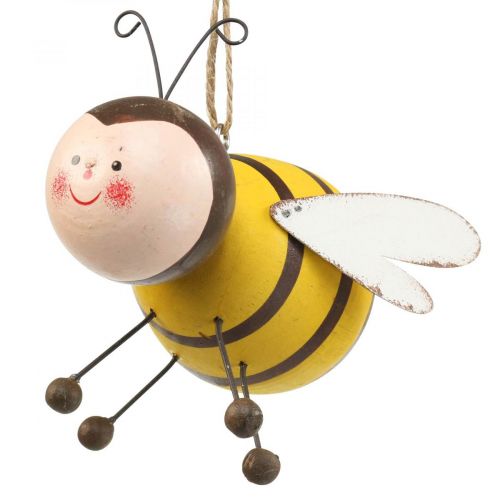 Floristik21 Hängedeko Bienen Deko Dekohänger Holz Metall 9,5cm 2 St