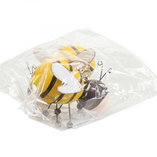 Floristik21 Hängedeko Bienen Deko Dekohänger Holz Metall 9,5cm 2 St